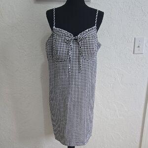No Boundaries Black and White Gingham Mini Dress